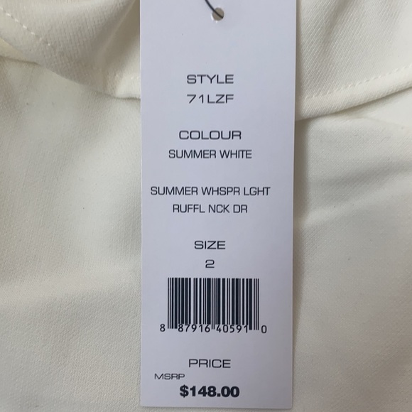 FRENCH CONNECTION SUMMER WHITE RUFFLE DRESS - Picture 8 of 8